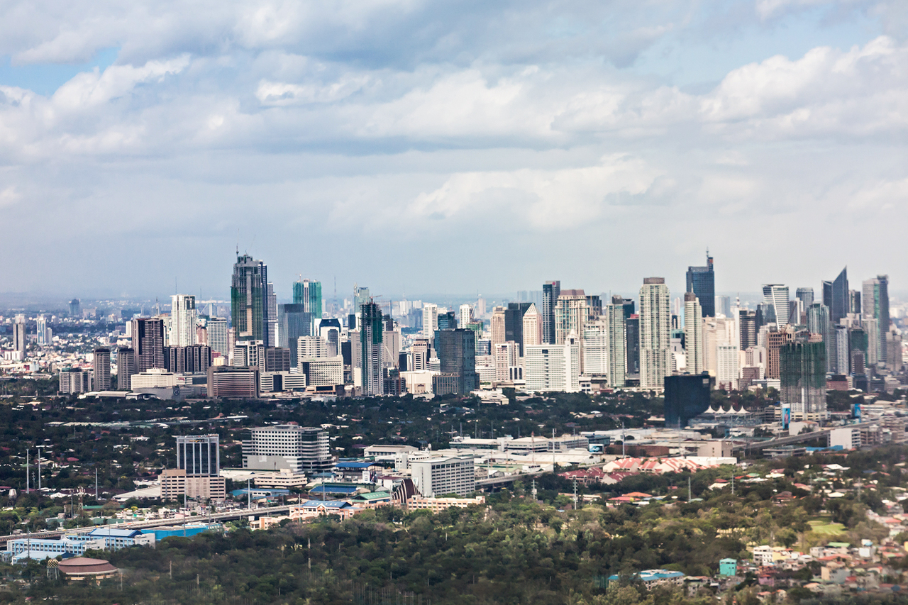 A city skyline in the Philippines
