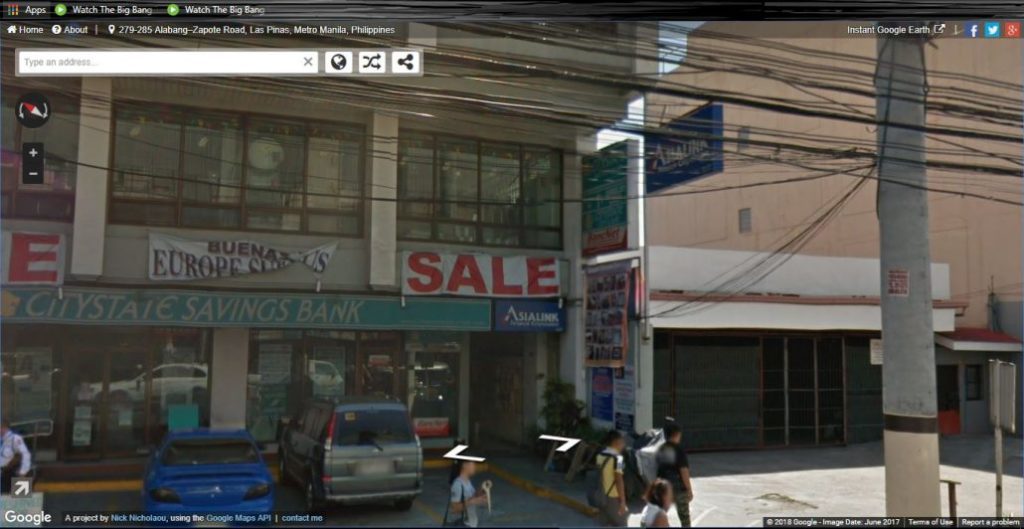 Google Earth screenshot of Asialink Las Pinas branch