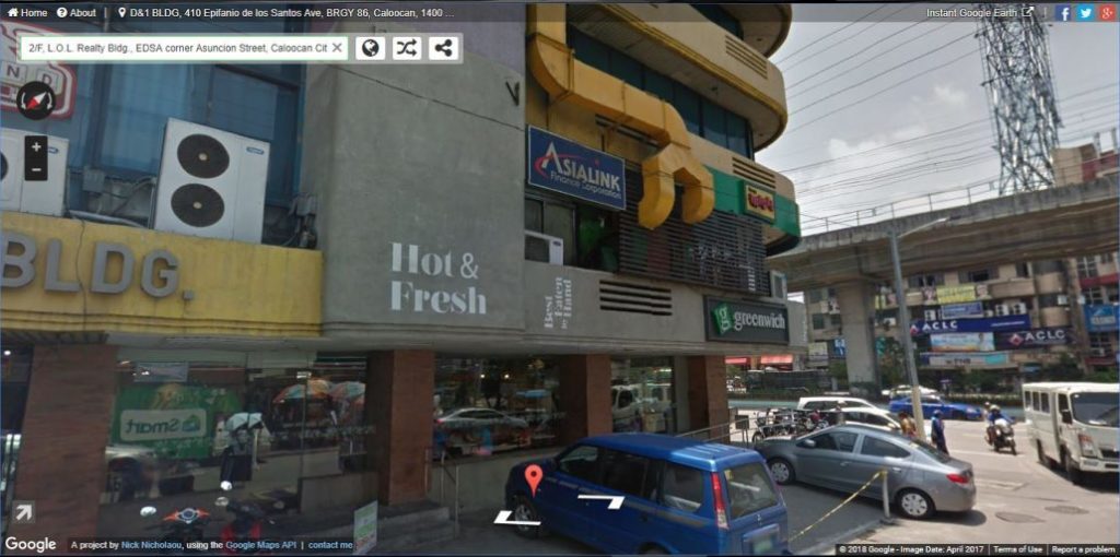 Google Earth screenshot of Asialink Caloocan branch