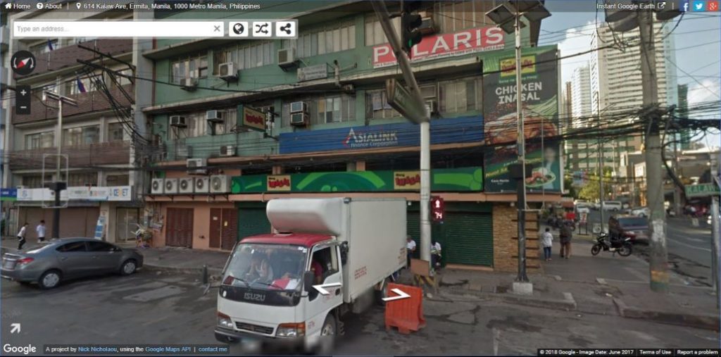 Google Earth screenshot of Asialink Ermita branch