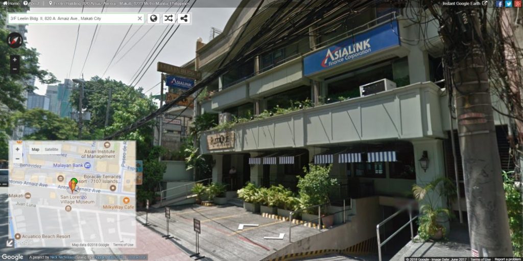 Google Earth screenshot of Asialink Makati branch