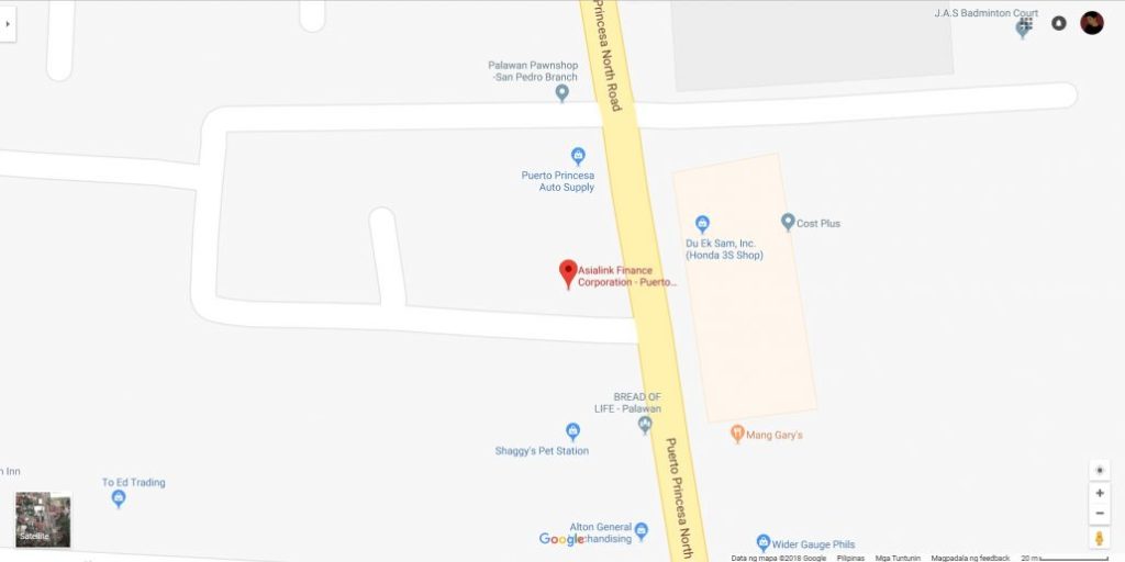 Google Map screenshot of Asialink Palawan branch