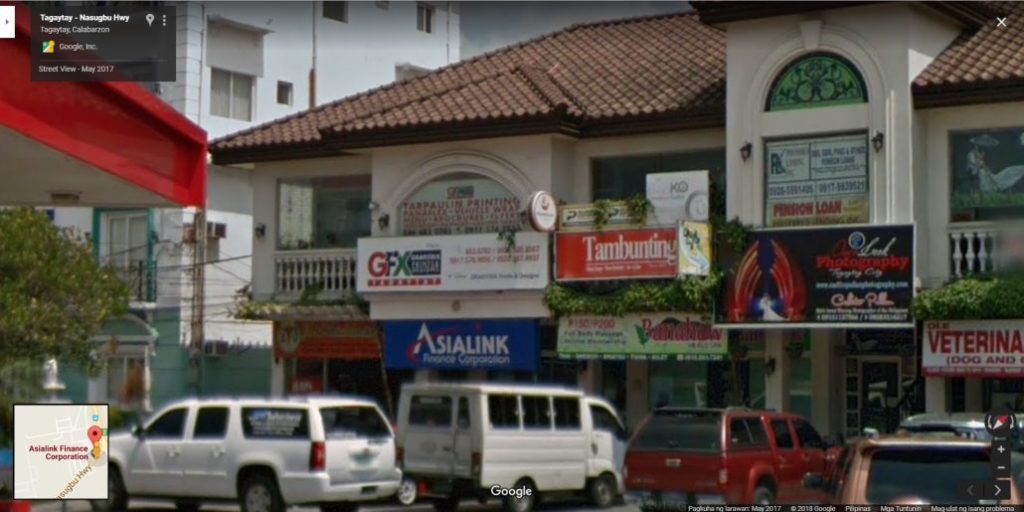 Google Earth screenshot of Asialink Tagaytay branch